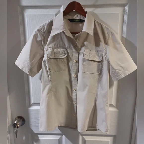 Timberland Beige Short Sleeve Button-Up Shirt - Picture 1 of 7